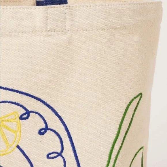 NWT Fish Embroidered canvas tote bag Kate Spade New York X Target Natural - Picture 3 of 3